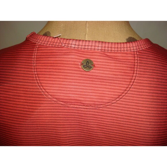 New Womens S Catarina Swim Surf Top Sun UPF 50 Prana Brown Orange Stripe Beach - Picture 5 of 8